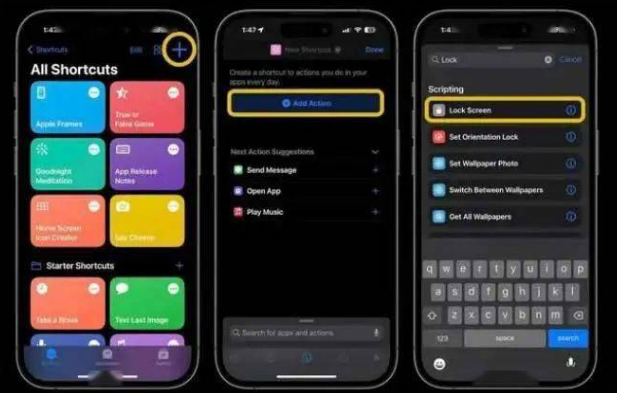 南郑苹果14锁屏维修店分享iPhone14升级iOS16.4后如何创建锁屏快捷方式 